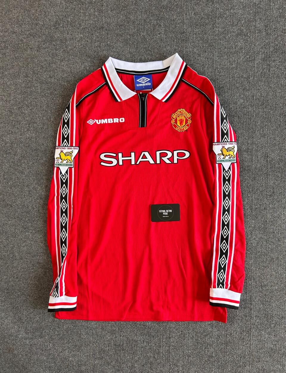 Manchester United 1998-00 Local M. Larga - Imagen 4